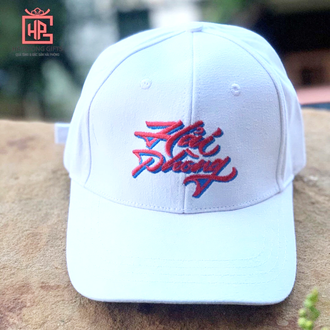 Mũ lưỡi trai thêu logo "Hải Phòng" màu trắng